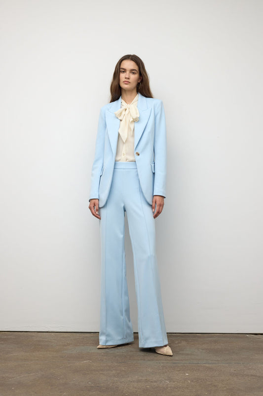 Wide leg pintuck pant