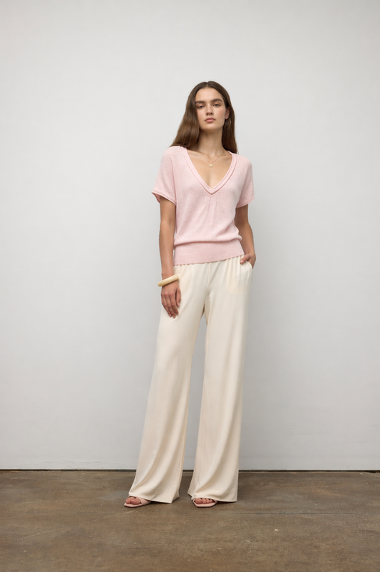 Crochet insert knitted cap sleeve top