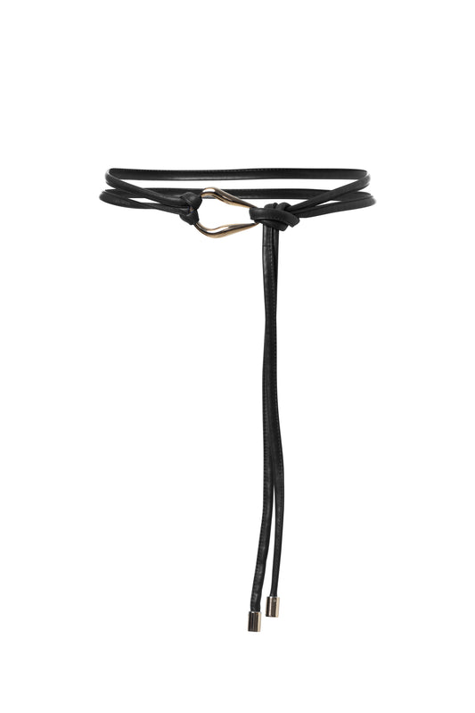 Wrap cord belt with organic buckle