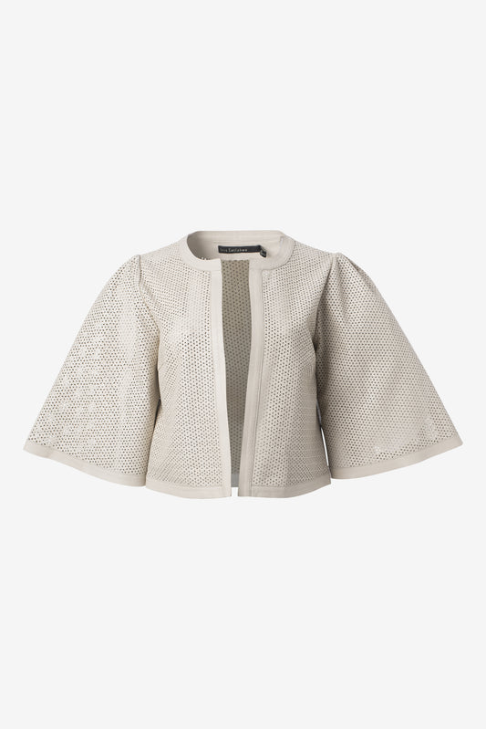 Perforated leather Short jacket