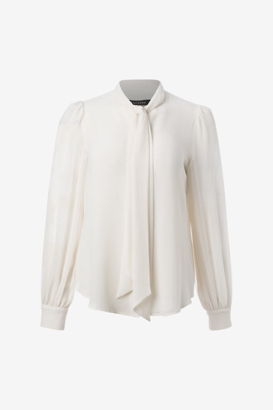 Tie neck long sleeve blouse