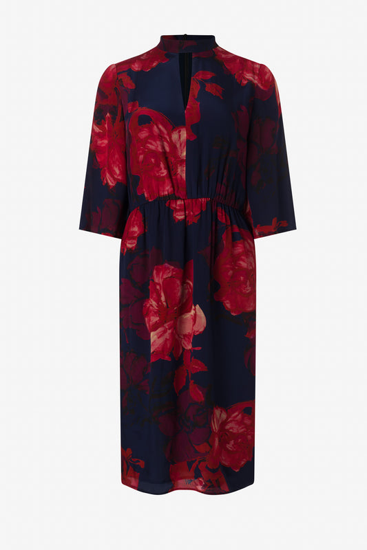 Floral print bell sleeve dress