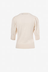 Fine merino blend sweater rushed sleeve detail Fine merino blend sweater rushed sleeve detail