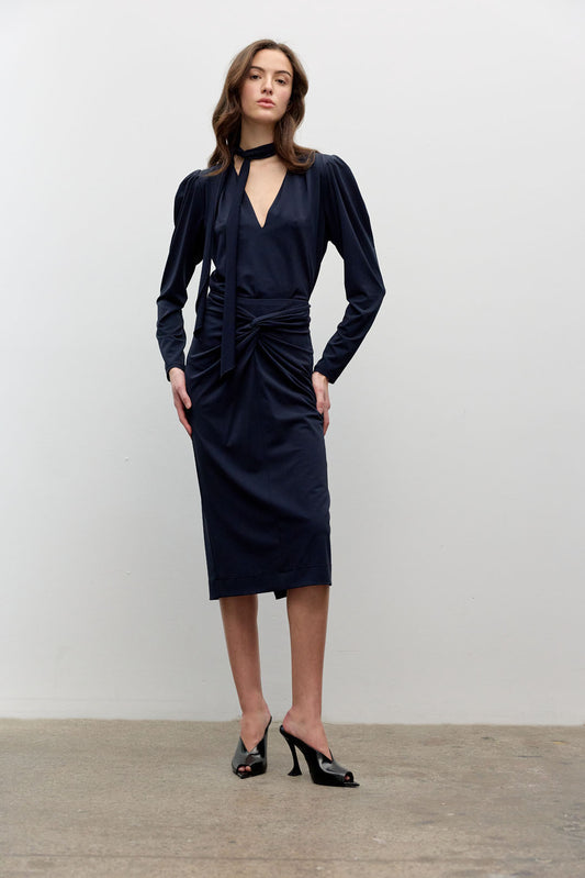 Jupe nouée en jersey mat