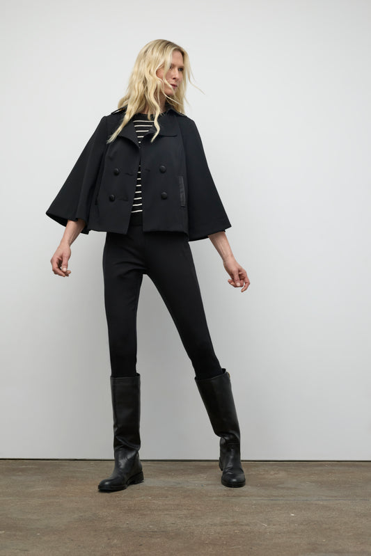 Cape with vegan leather combo