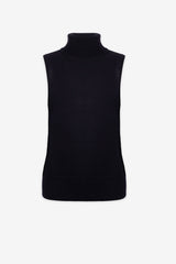 Merino blend sleeveless turtleneck Merino blend sleeveless turtleneck