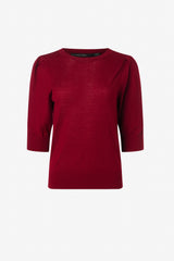 Fine merino blend sweater rushed sleeve detail Fine merino blend sweater rushed sleeve detail