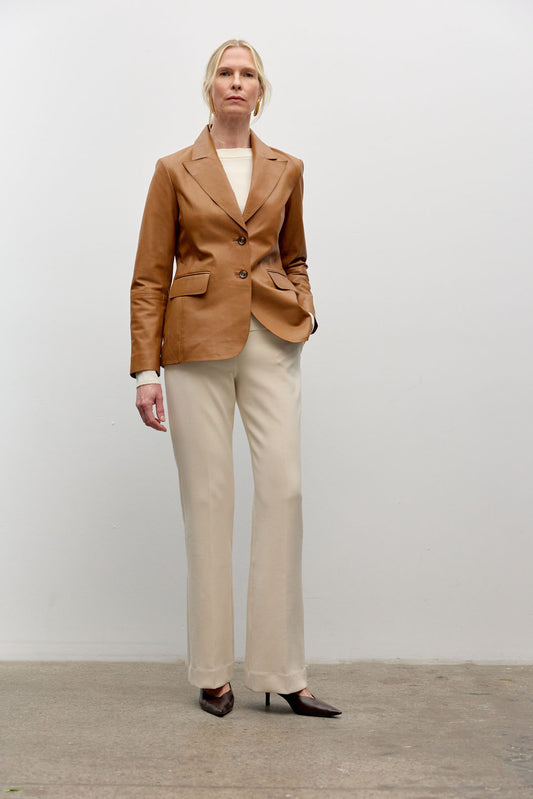 Fitted leather jacket