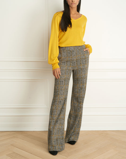 Plaid Wide Leg Pant