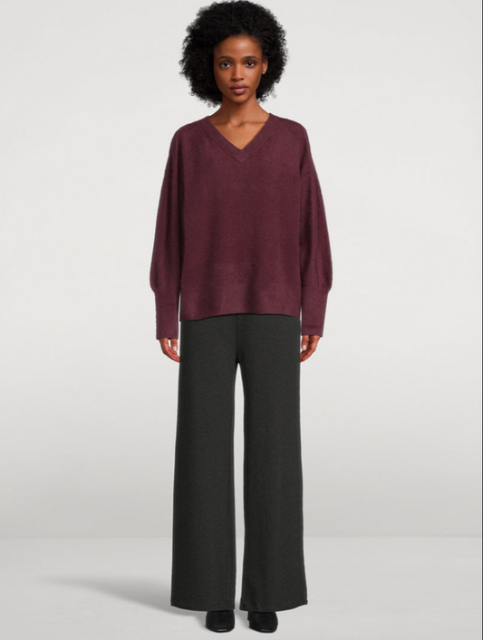 Majestic Filatures - Pull en V avec manches longues