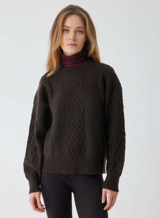 Majestic Filatures- Yak Wool cable knit crewneck