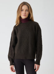 Majestic Filatures- Yak Wool cable knit crewneck