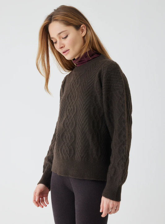 Majestic Filatures- Yak Wool cable knit crewneck