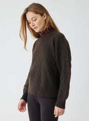 Majestic Filatures- Yak Wool cable knit crewneck