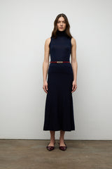 Skinny genuine leather belt with rectangle buckle