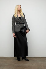 Medium genuine leather belt with gold buckle