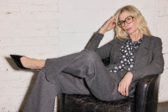 Pantalon taille élastique à chevrons