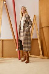 Plaid long coat