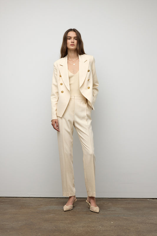 Pintuck straight leg trouser
