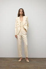 Pintuck straight leg trouser
