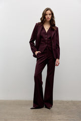 Pinstripe Bell-Sleeve Blazer