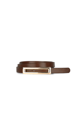 Ceinture fine en cuir véritable avec boucle rectangulaire
