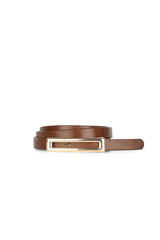 Ceinture fine en cuir véritable avec boucle rectangulaire
