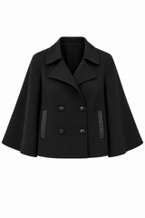 Cape en jersey mat détail faux cuir