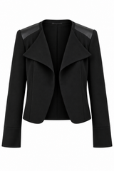 Jacket court en jersey mat avec combo faux cuir