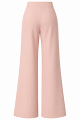 Pantalon à taille haute et à jambe large à plis pressés