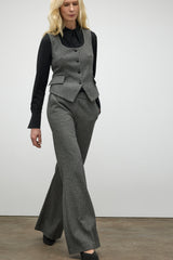 Pantalon taille élastique à chevrons