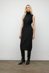 Mid-Length skirt with rib waist band