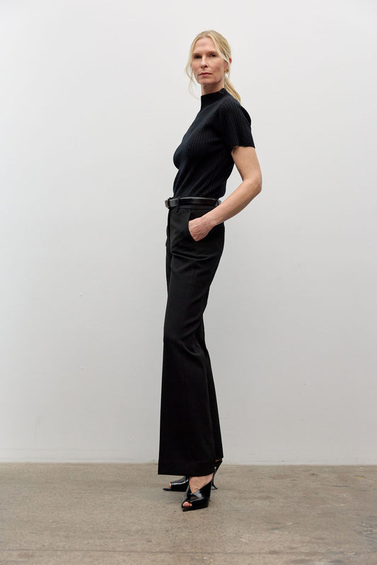 Short sleeve rib top