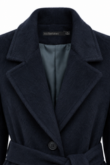 Long Mohair Wool Belted Coat