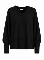 Majestic Filatures - V-neck sweater with Ribbed sleeves