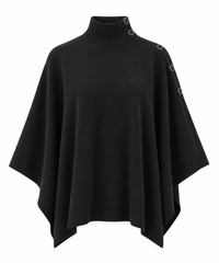 Majestic Filatures – Merino Wool Sleeveless Mock-Neck Cape