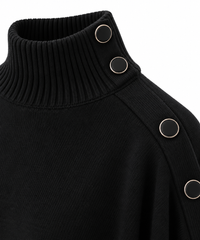 Majestic Filatures – Merino Wool Sleeveless Mock-Neck Cape