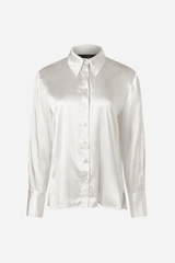 Button down classic stretch silk blouse
