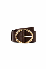Ceinture en cuir véritable avec boucle torsadée