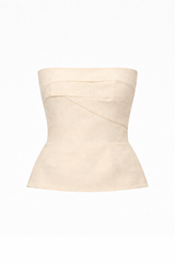 Bustier en denim avec bretelles amovibles