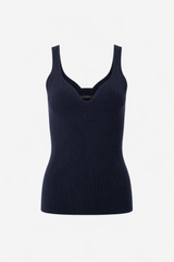 Tricot sans manche encolure en cœur