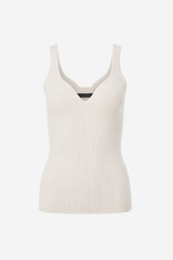 Tricot sans manche encolure en cœur
