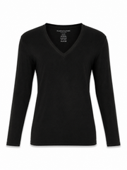 Majestic Filatures - Soft touch long sleeves v-neck