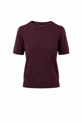 Fine merino blend short sleeve knit