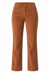 Pantalon court à jambes droites avec empiècement en similicuir