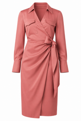 Robe satin effet cache-cœur