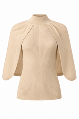 Tricot mélange mérino avec cape