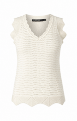Haut tricot détail manche et bordure arrondies