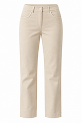 Pantalon court à jambes droites avec empiècement en similicuir