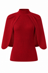Tricot mélange mérino avec cape